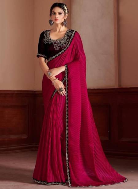 Red Colour MEHEK 427 COLOURS New Stylish Designer Party Wear Silk Latest Saree Collection 427-D